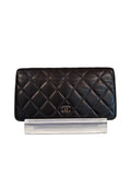 Pre-owned Chanel Lambskin Leather Quilted Long Wallet