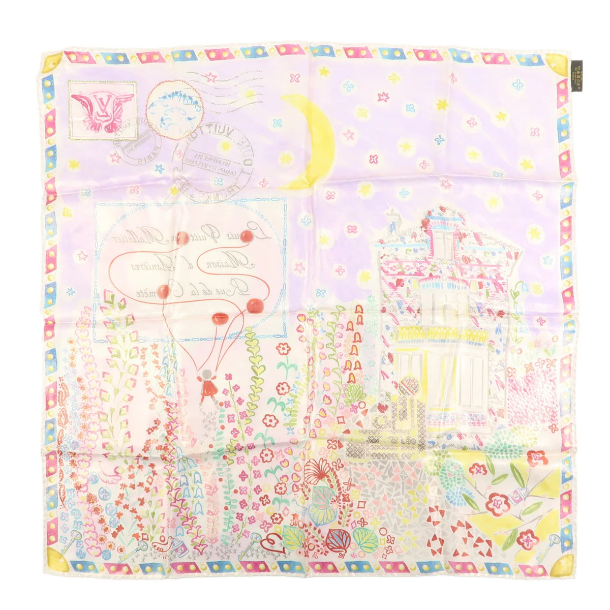 Pre-owned Louis Vuitton Silk Paris Design Large Scarf