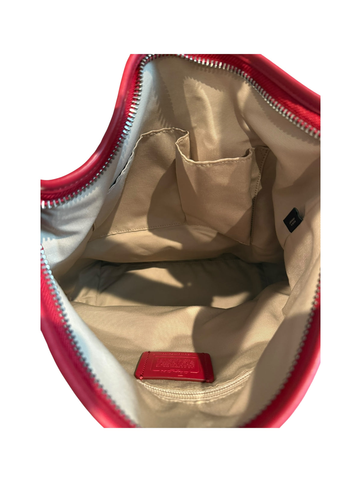 Pre-owned Coach Red Canvas Hobo Shoulder bag 2017