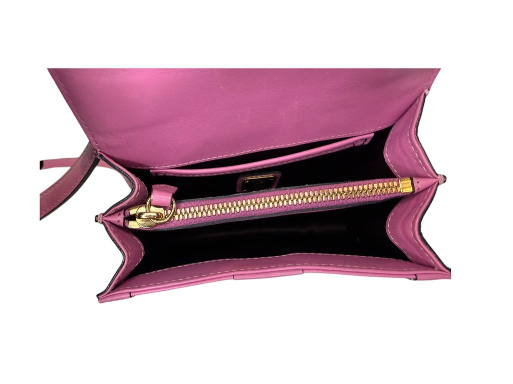 Pre-owned MCM Vicetos Logogram Mini Pink Shoulder Bag