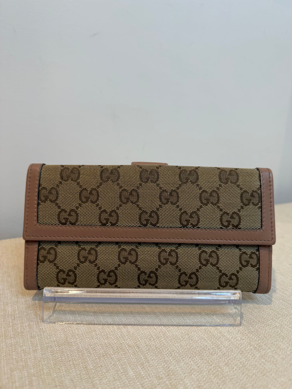 Pre-owned Gucci Pink Canvas Long Continental wallet