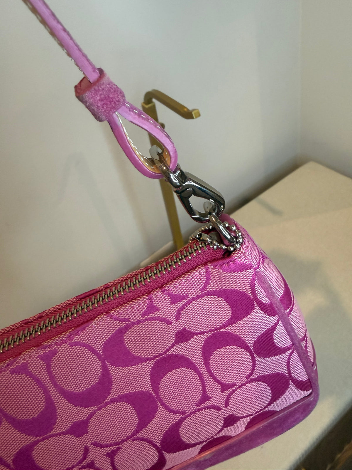 Pre-owned Coach Barbie Pink Demi Shoulder Bag 2004 Vintage