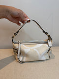 Pre-owned Coach Canvas Mini White tonal handbag 2006 Vintage