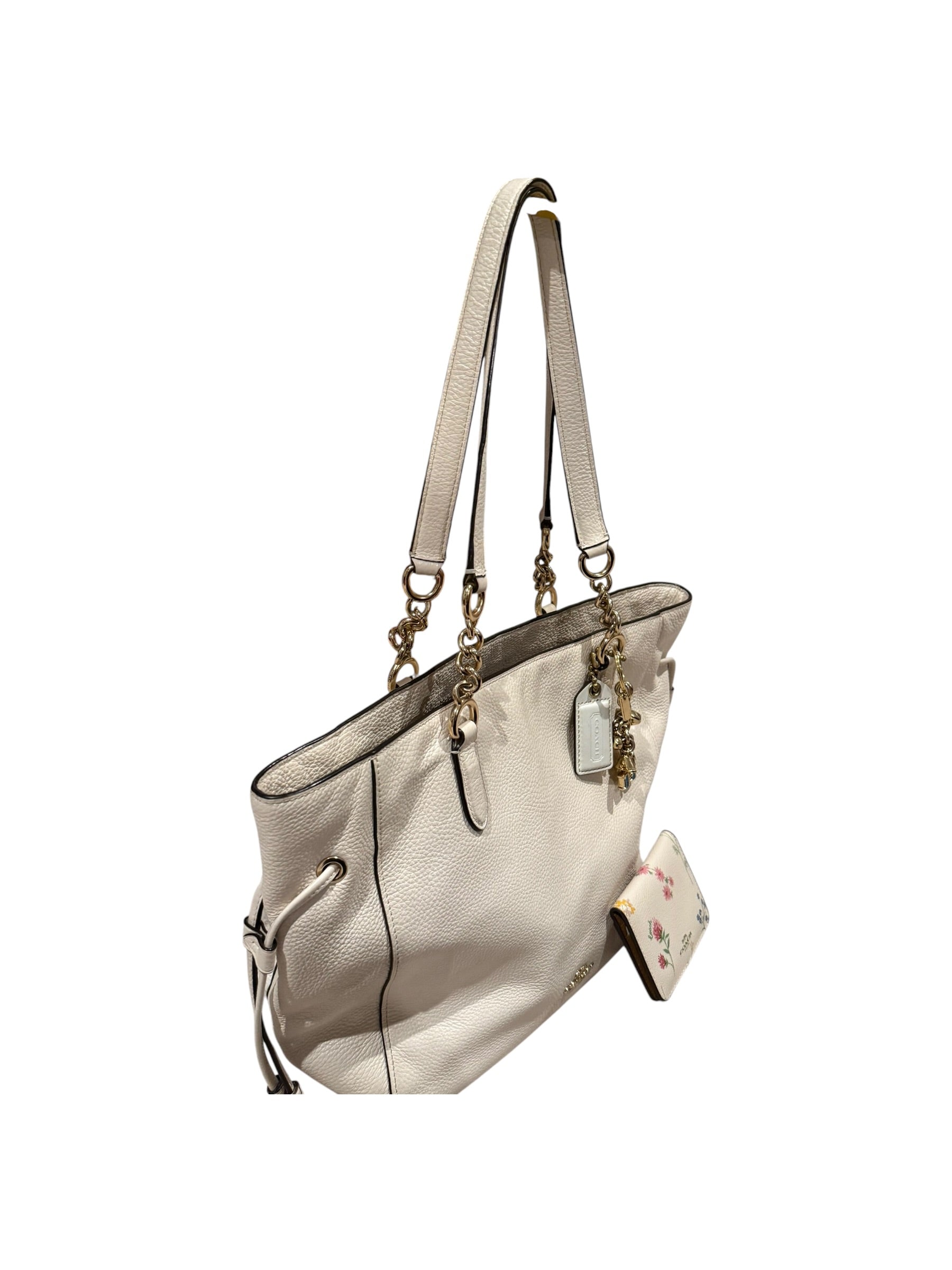 Pre-owned Coach leather White Ellie tote bag with wallet 2019