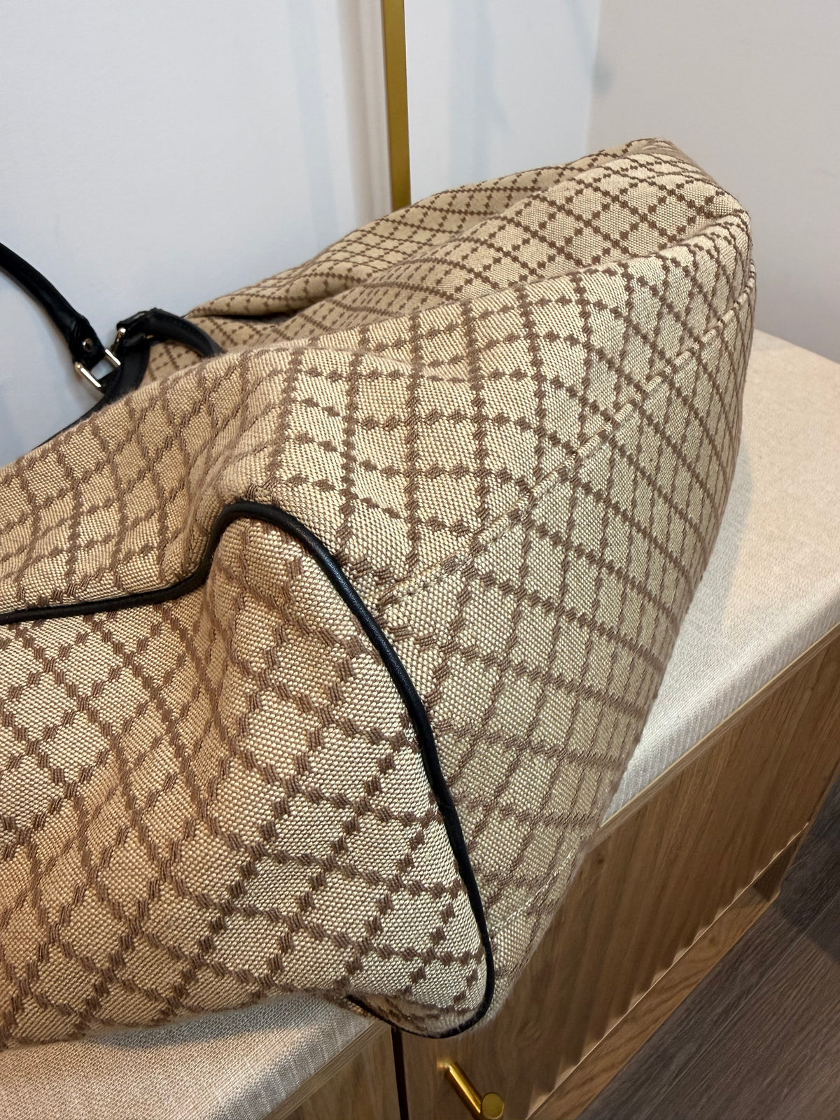 Pre-owned Gucci canvas Diamanté sukey large Hobo bag