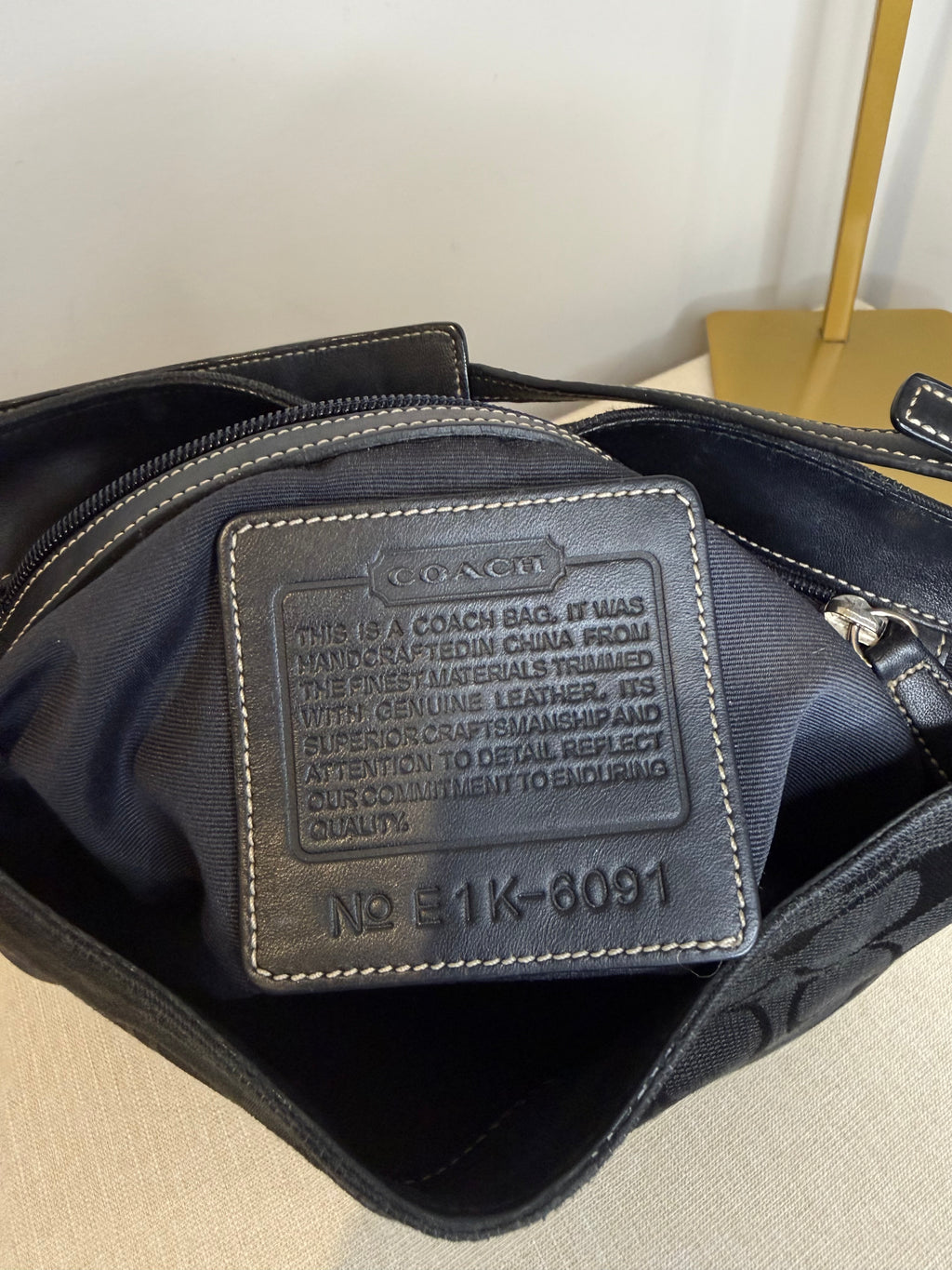 Pre-owned Coach Black Hampton Clip Hobo Shoulder bag 1990s vintage