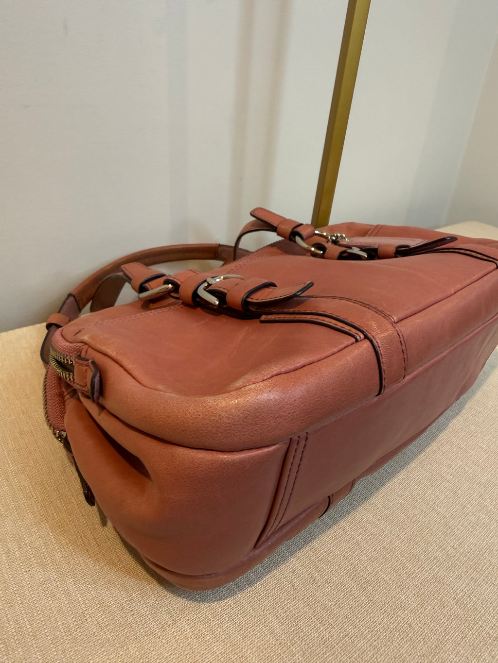 Pre-owned Coach Leather Bonnie Satchel Salmon Pink 2008