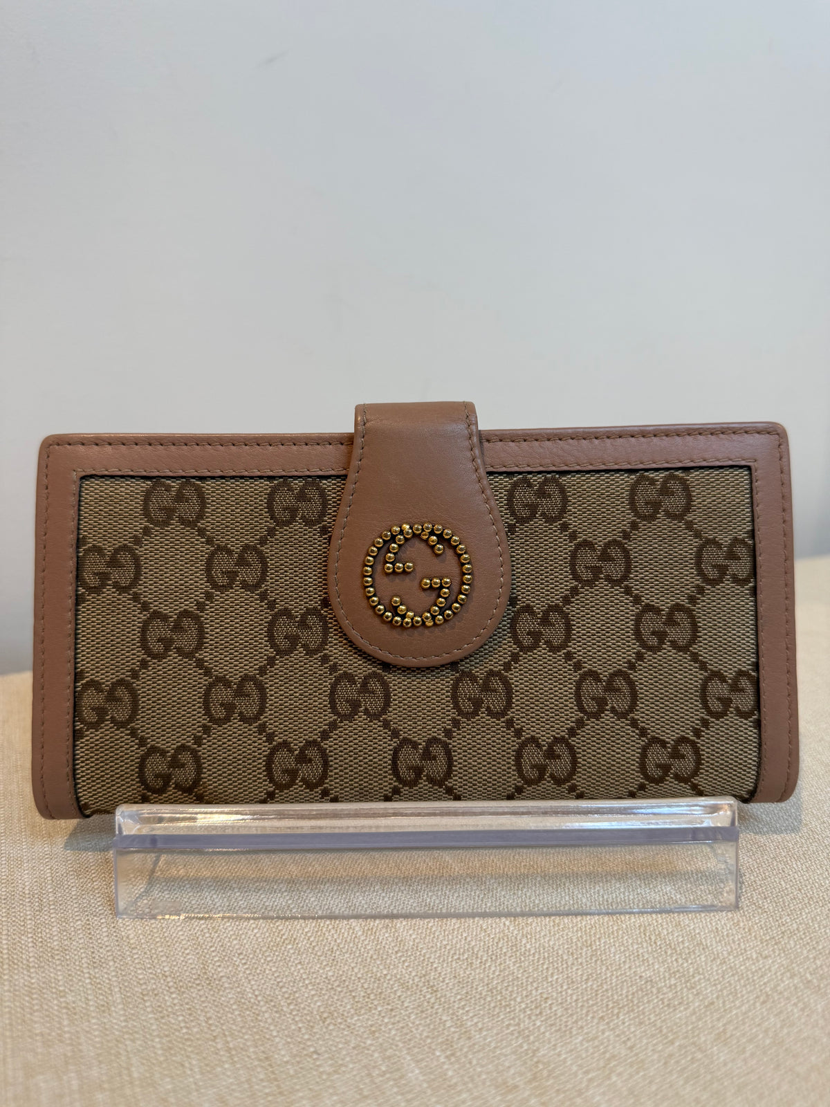 Pre-owned Gucci Pink Canvas Long Continental wallet
