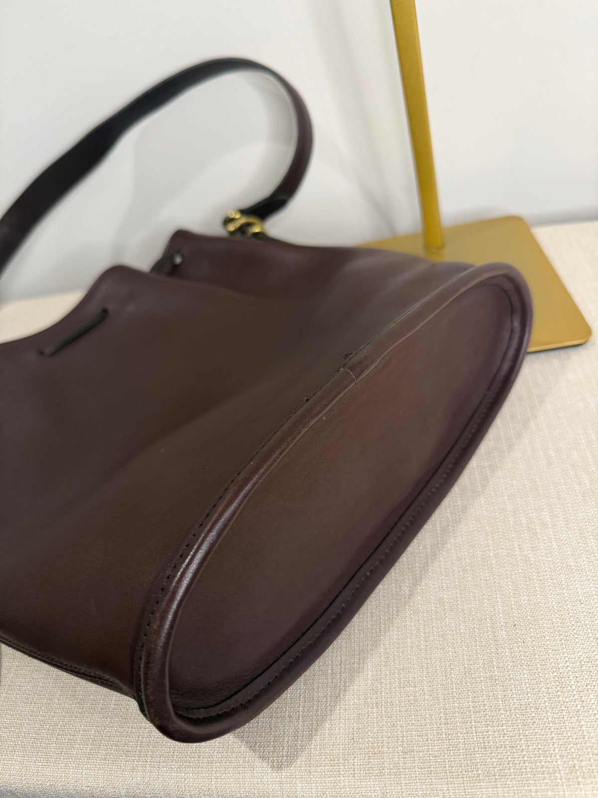 Pre-owned Coach leather brown bucket drawstring bag vintage 1990s
