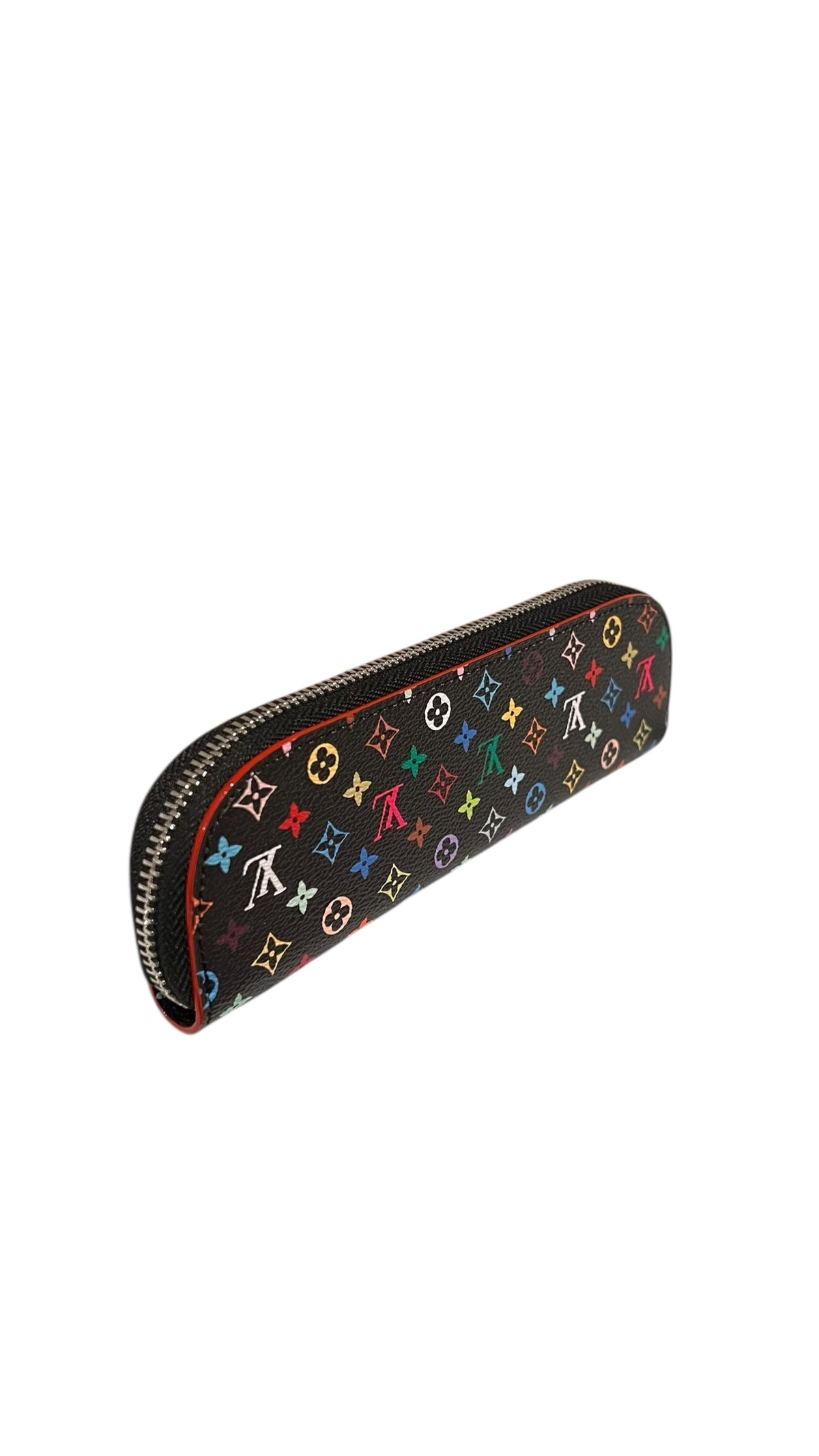 INSPIRED Black Multicolor Pencil case with silver hardware