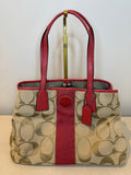 Pre-owned Coach Canvas signature Framed Carryall Tote Bag 2010
