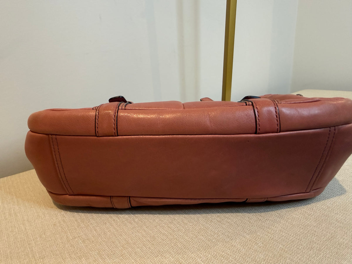 Pre-owned Coach Leather Bonnie Satchel Salmon Pink 2008