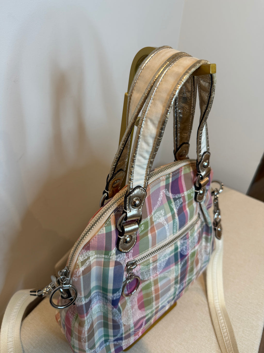Pre-owned Coach canvas Poppy Daisy Madras 2 Way Bag 2011