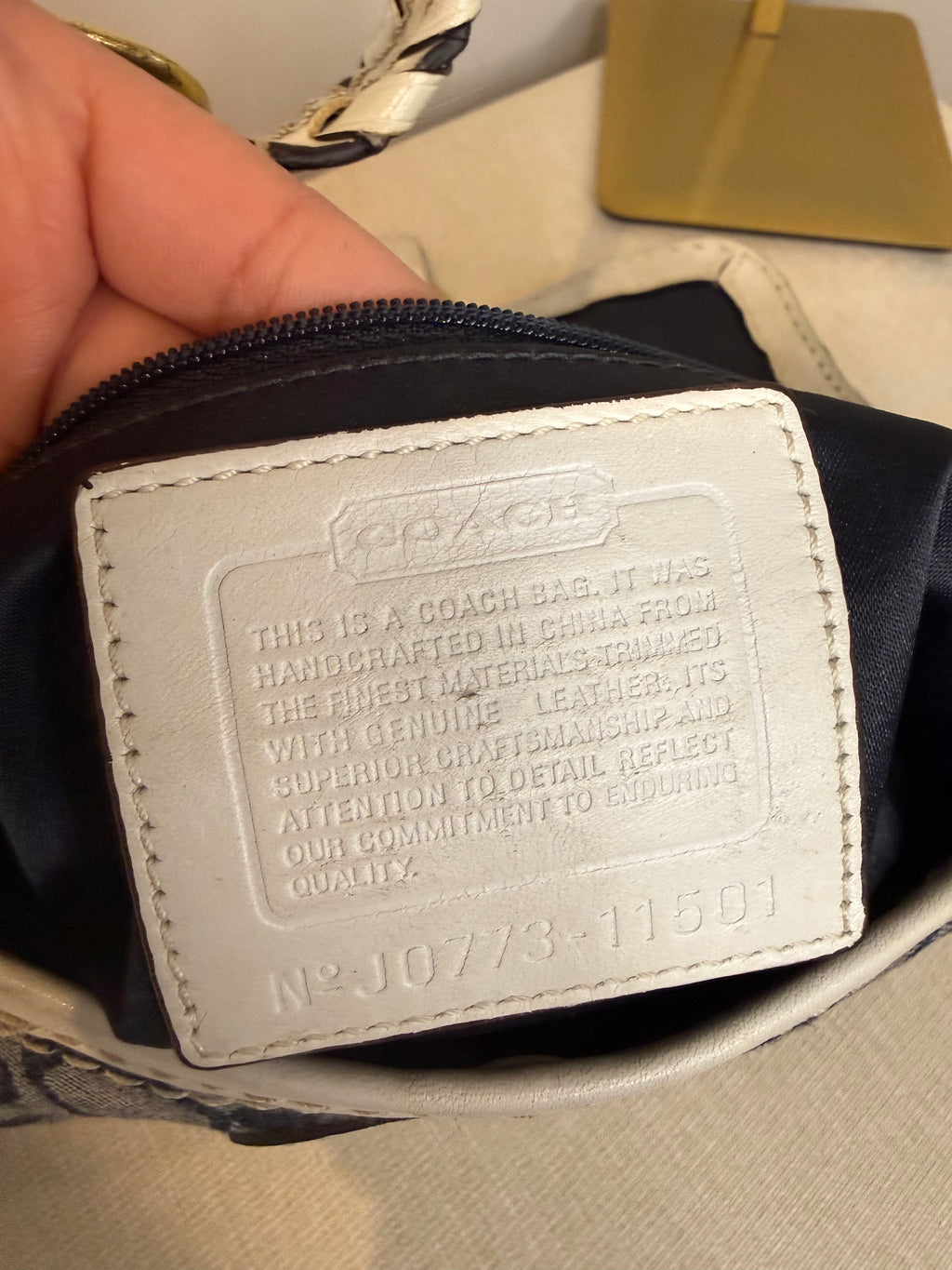 Pre-owned Coach blue and white Bleeker denim soho shoulder bag 2007