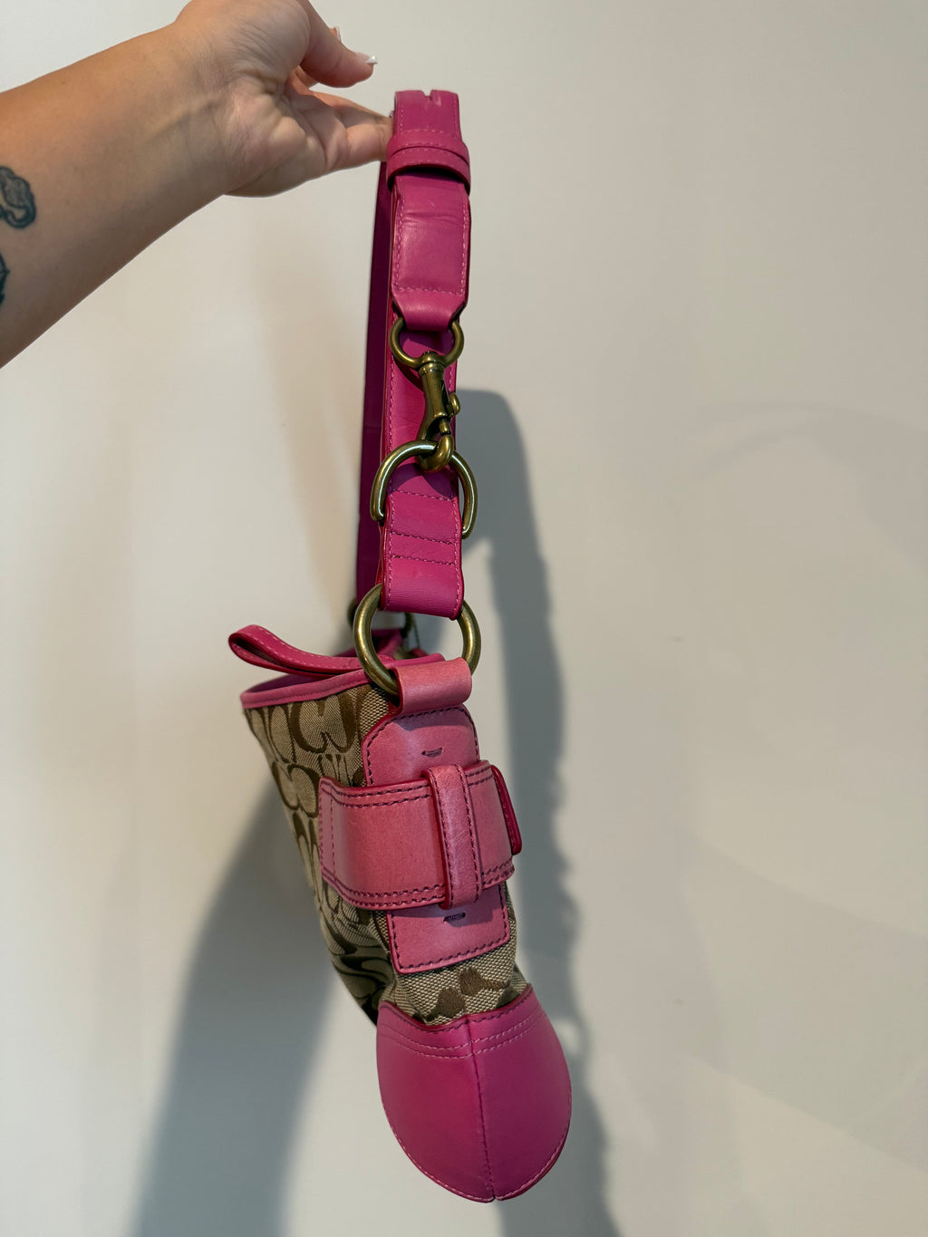 Pre-owned Coach Canvas Pink 2 Way Buckle Bag 2009