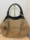 Pre-owned Gucci canvas Diamanté sukey large Hobo bag