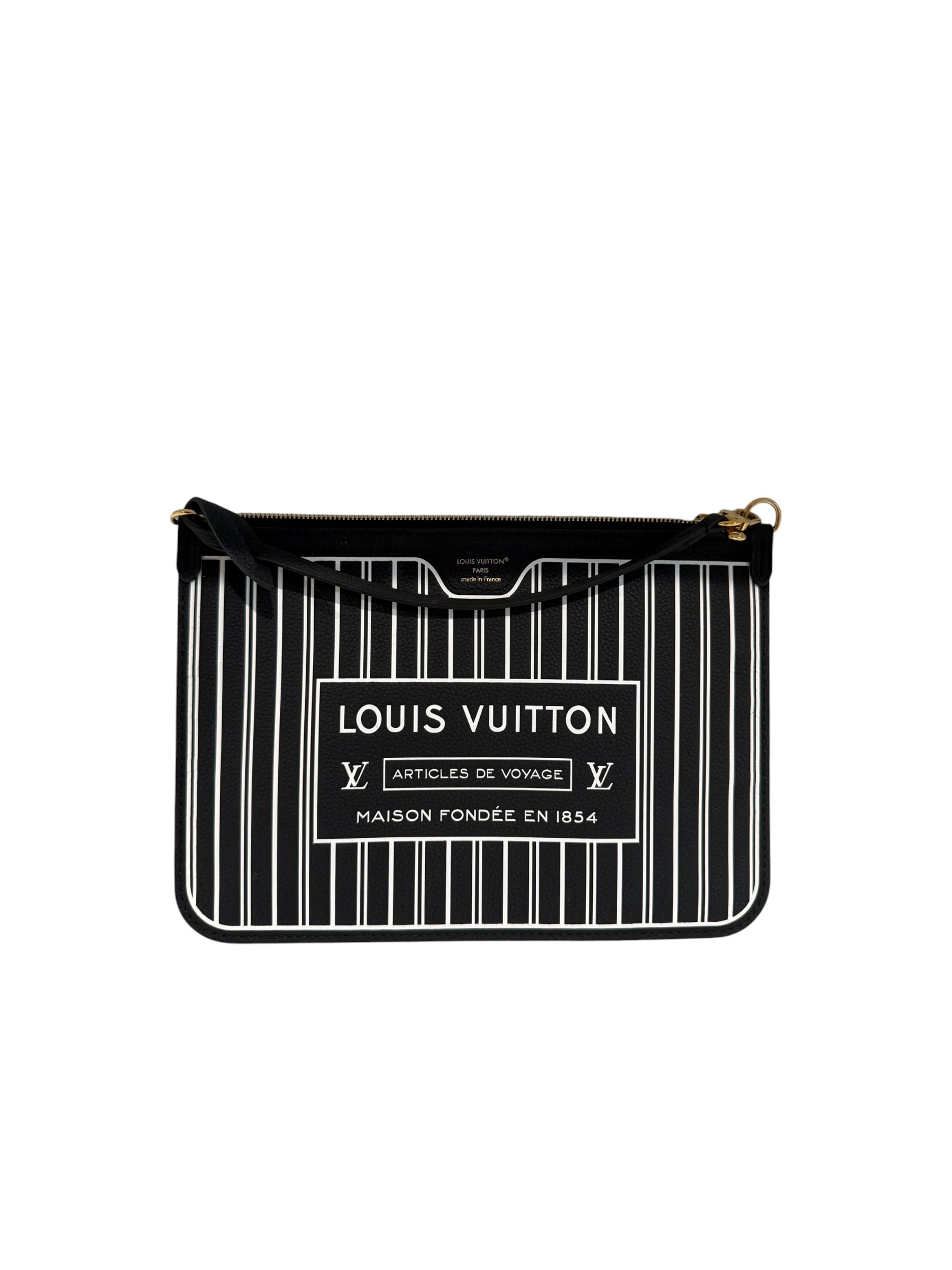 Pre-owned Louis Vuitton Inside out pouch MM Black and white