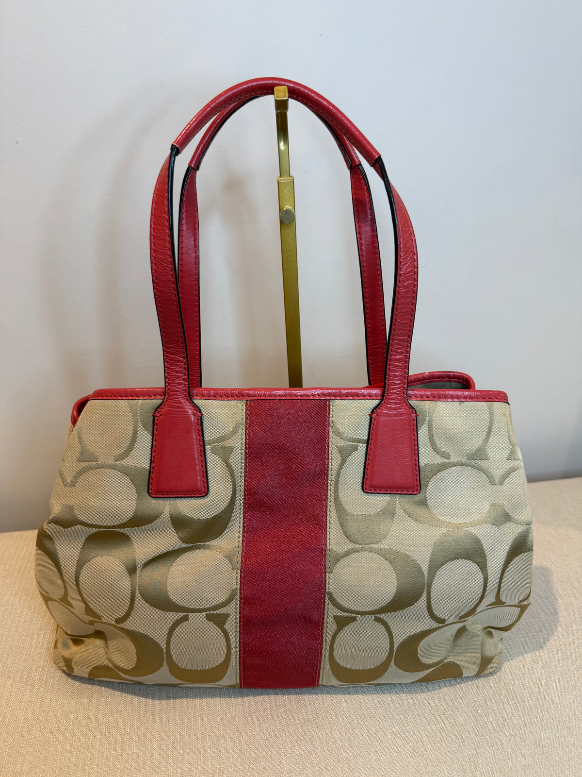 Pre-owned Coach Canvas signature Framed Carryall Tote Bag 2010