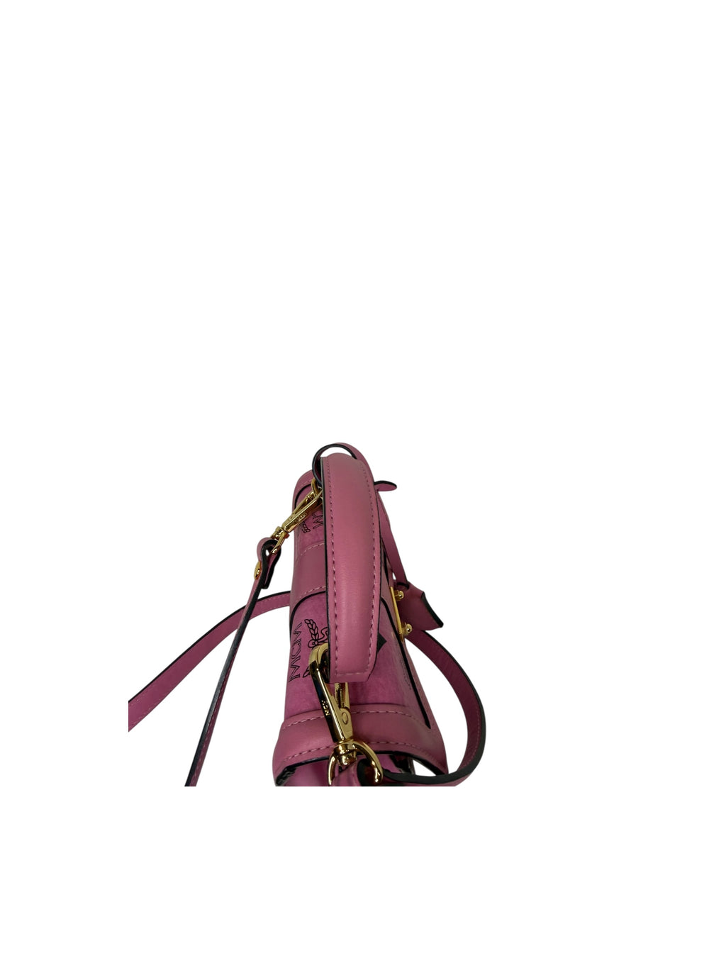 Pre-owned MCM Vicetos Logogram Mini Pink Shoulder Bag