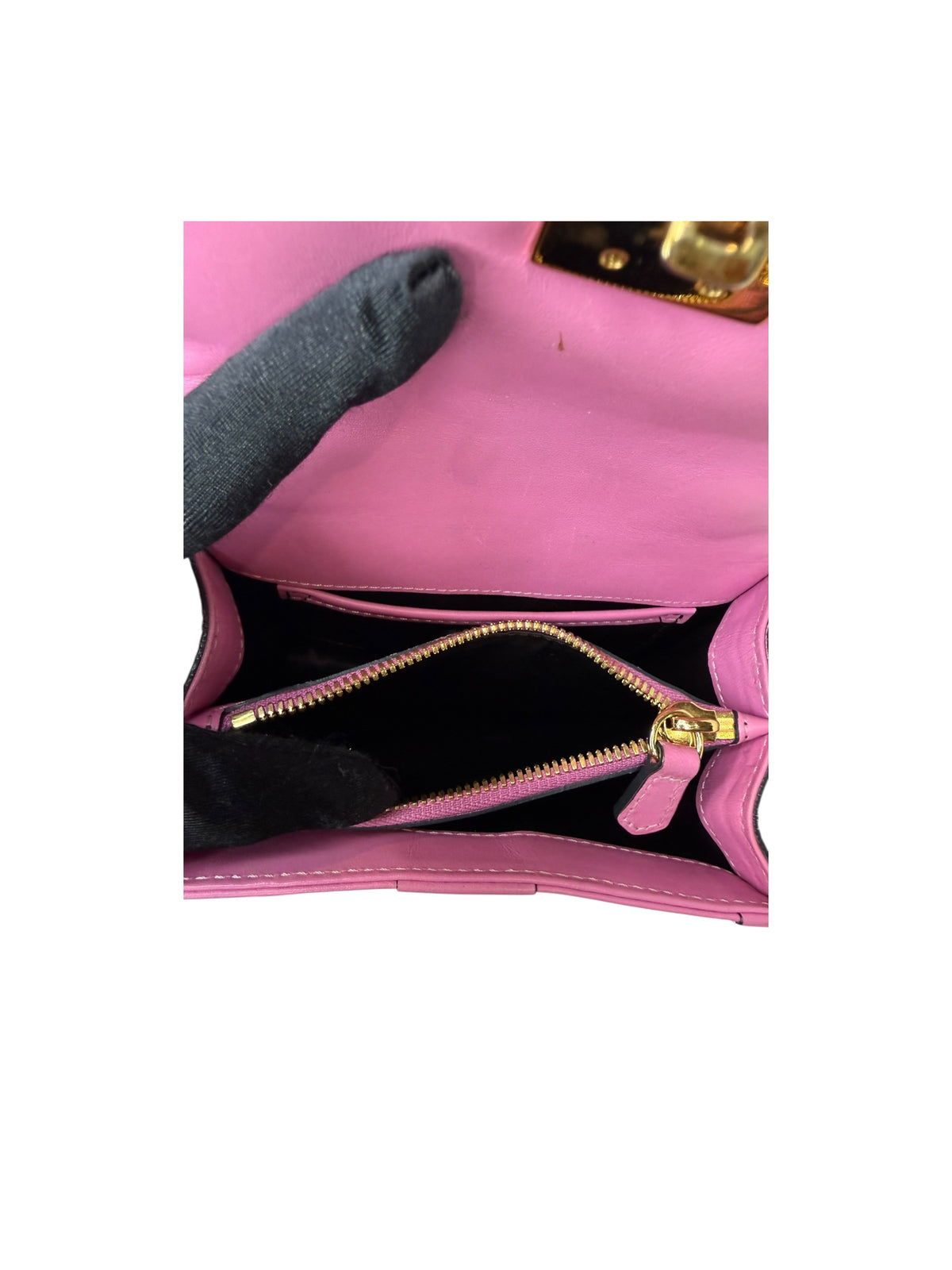 Pre-owned MCM Vicetos Logogram Mini Pink Shoulder Bag