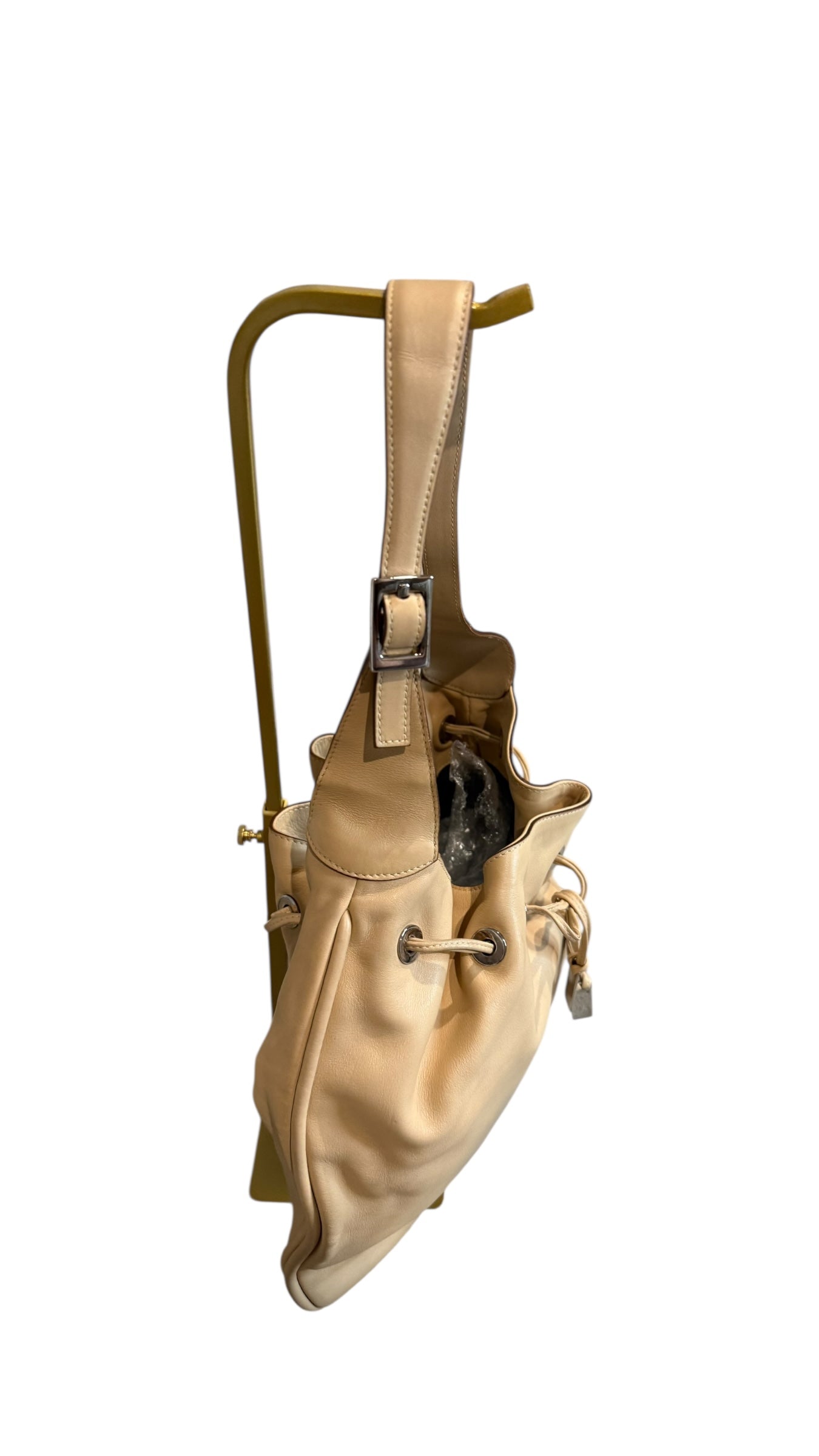 Pre-owned Gucci leather beige shoulder hobo bag