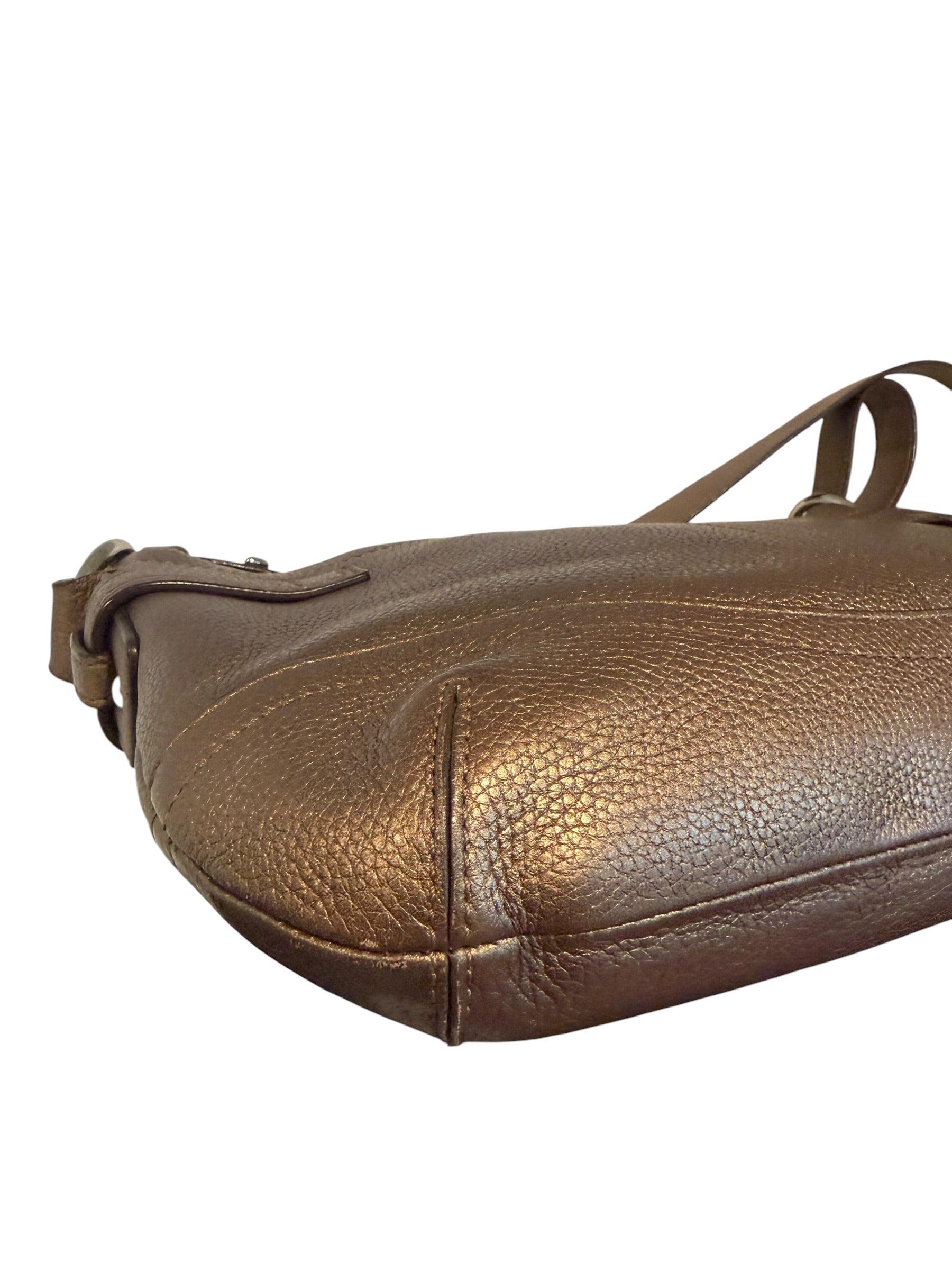 Pre-owned Coach leather bronze shoulder bag 2012