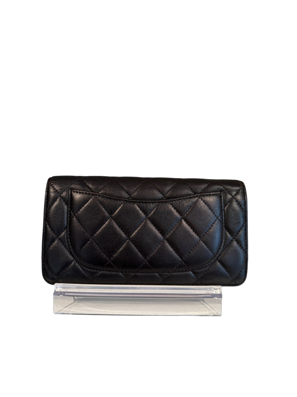 Pre-owned Chanel Lambskin Leather Quilted Long Wallet