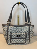 Pre-owned Coach Grey Canvas Cricket Shoulder Bag 2008
