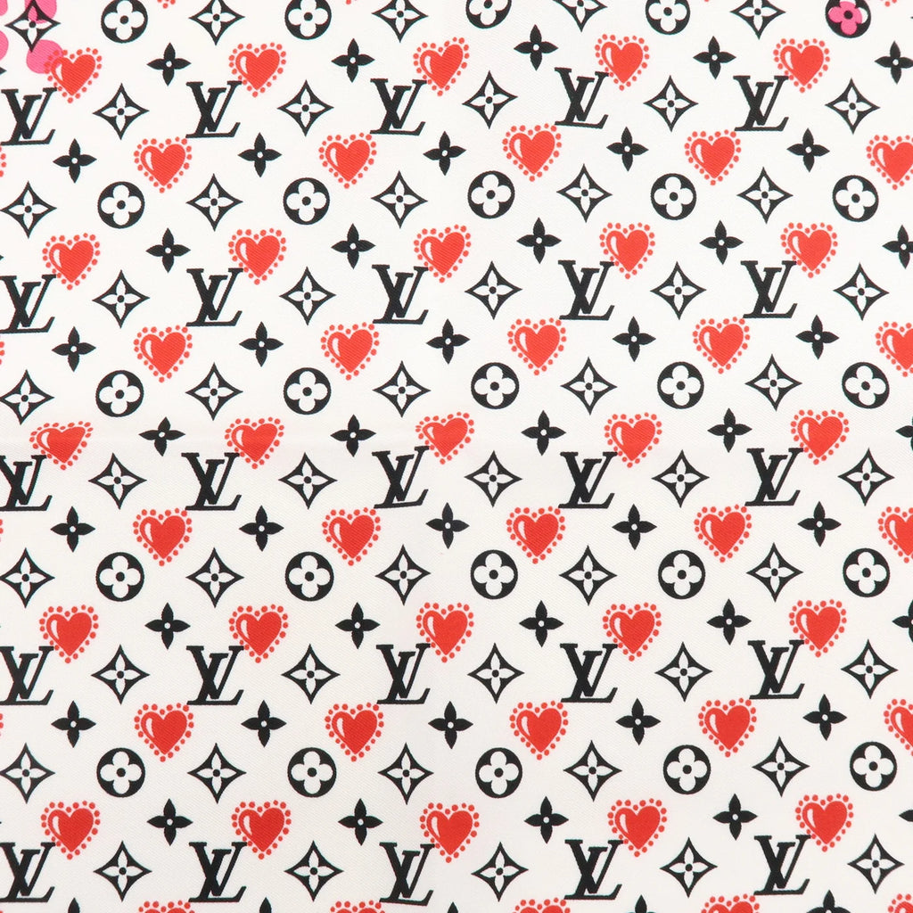 Pre-Owned Louis Vuitton Monogram Silk Scarf Pink and White