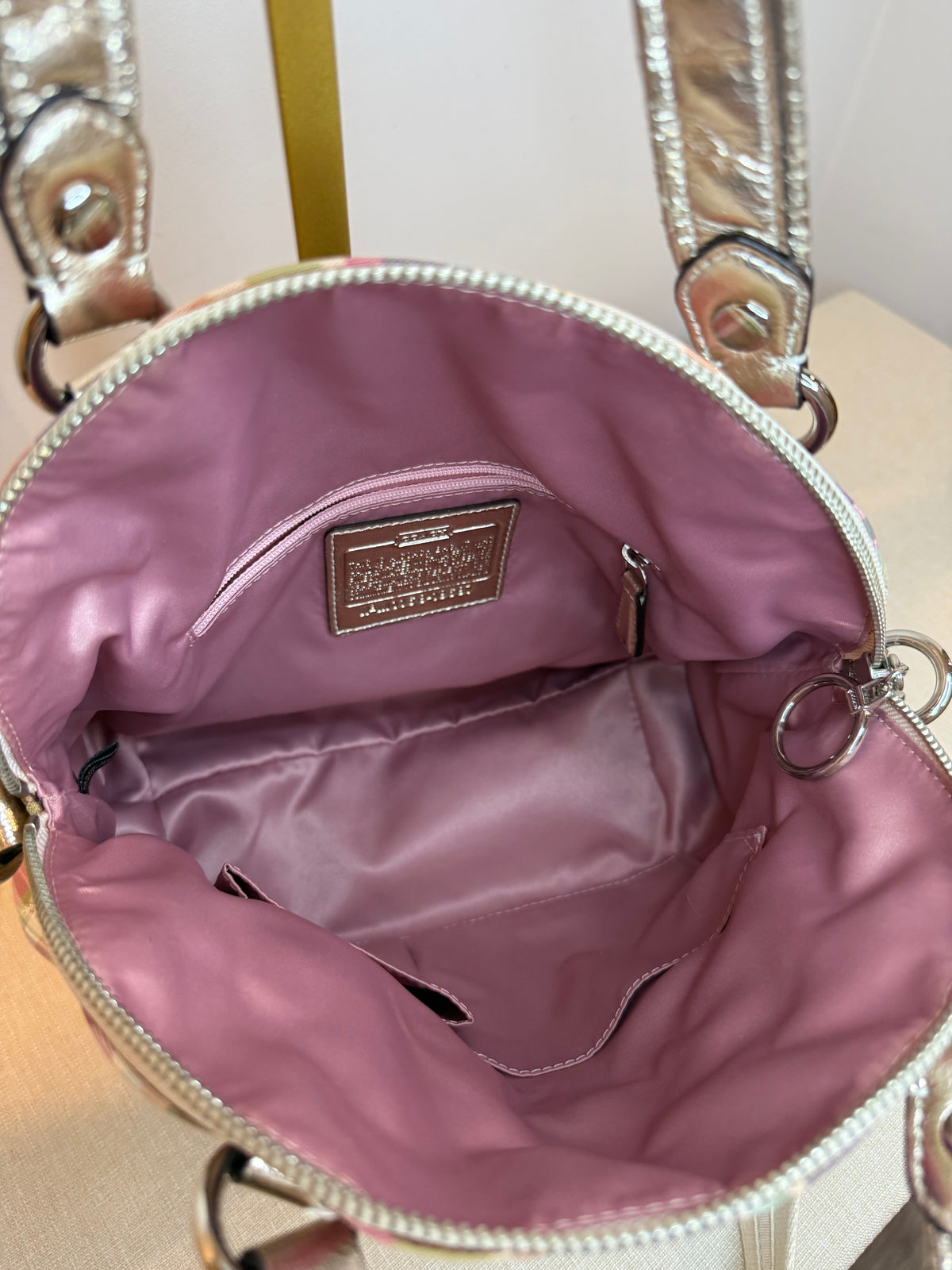 Pre-owned Coach canvas Poppy Daisy Madras 2 Way Bag 2011