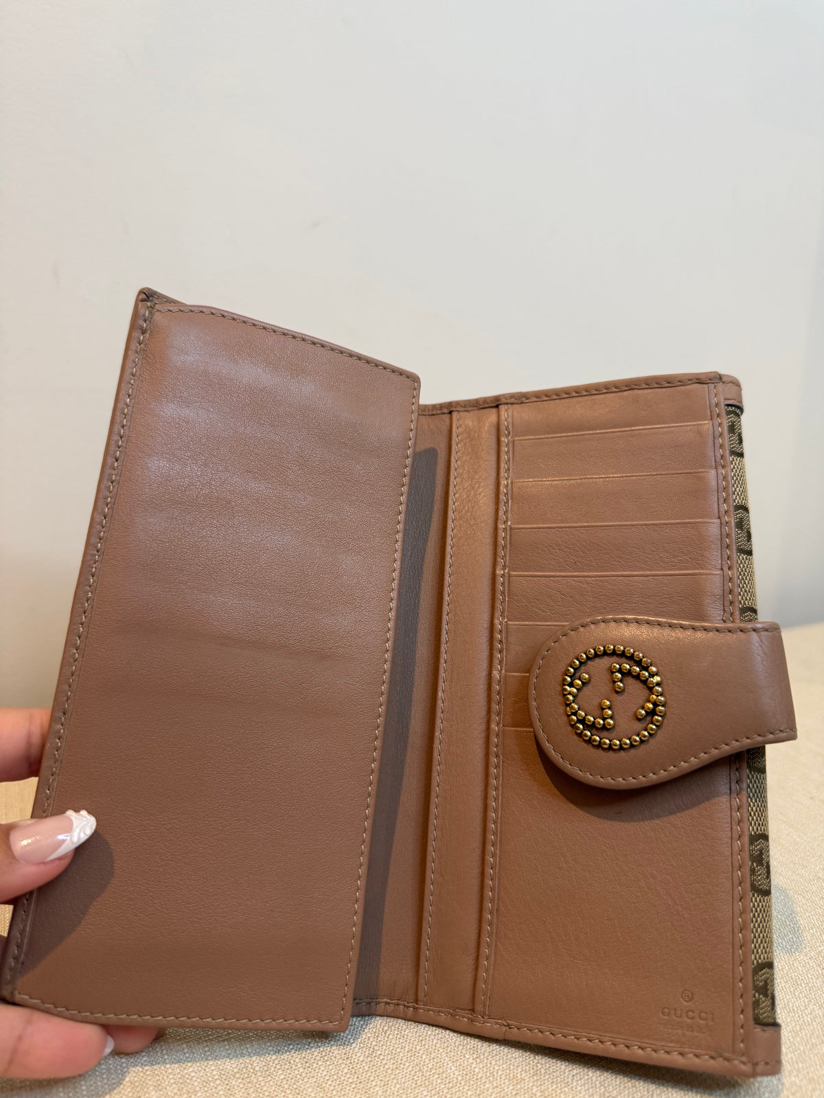 Pre-owned Gucci Pink Canvas Long Continental wallet