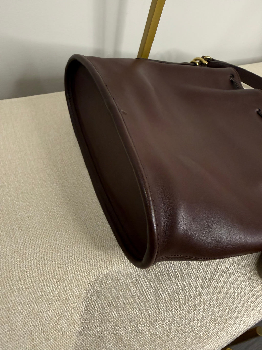 Pre-owned Coach leather brown bucket drawstring bag vintage 1990s