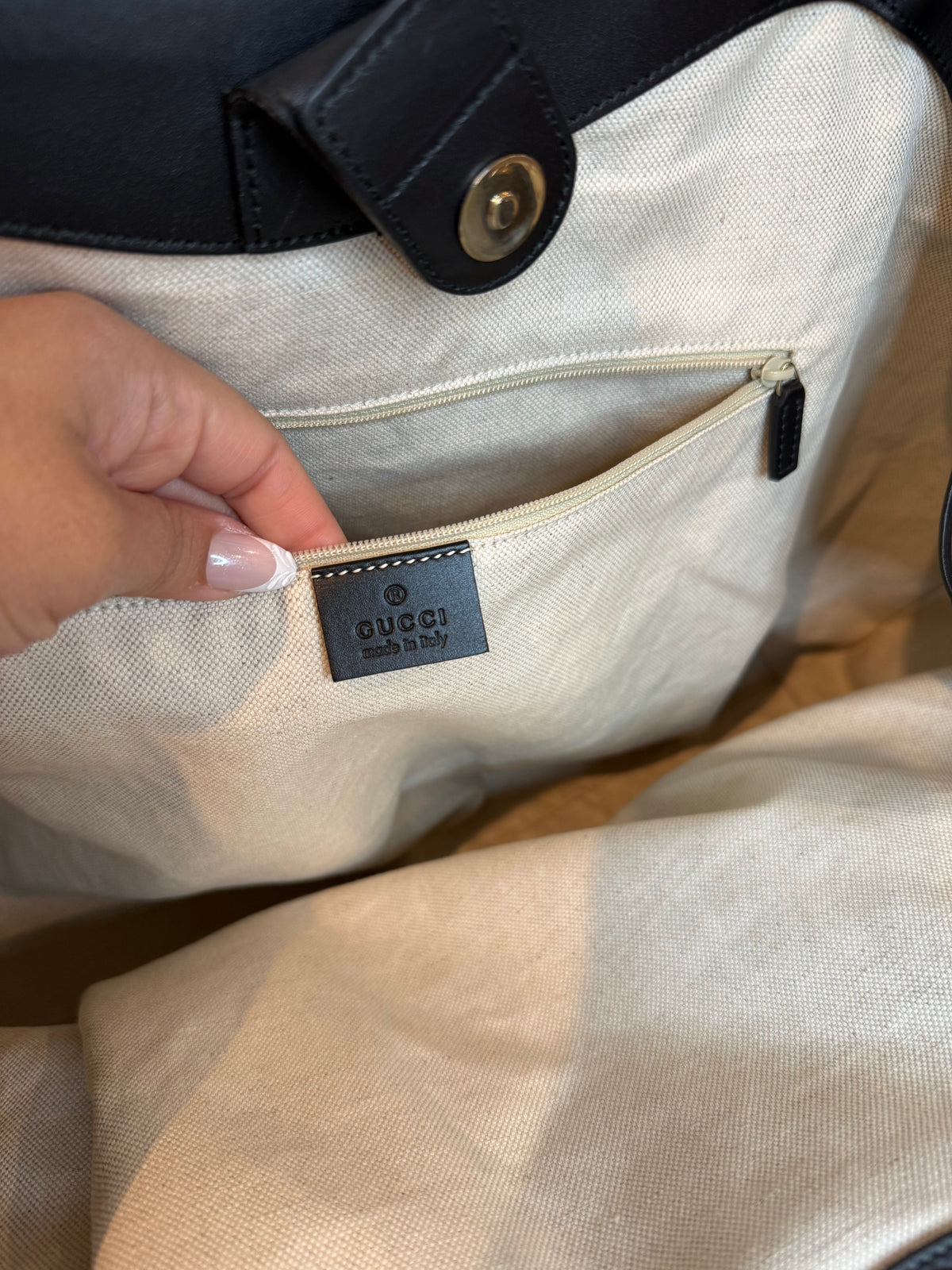 Pre-owned Gucci canvas Diamanté sukey large Hobo bag