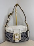Pre-owned Coach blue and white Bleeker denim soho shoulder bag 2007
