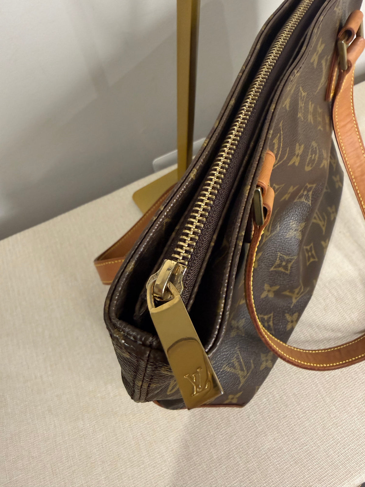 Pre-owned Louis Vuitton monogram Cabas piano shoulder bag 2001