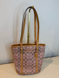 Pre-owned Coach Canvas Pink and Grey Bucket Shoulder Bag 1990s