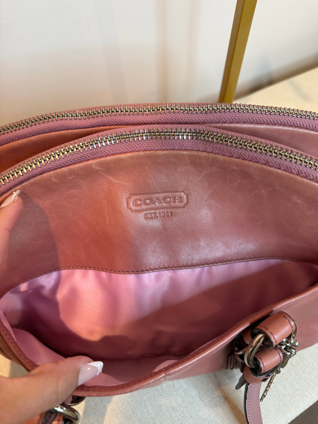Pre-owned Coach Leather Bonnie Satchel Salmon Pink 2008