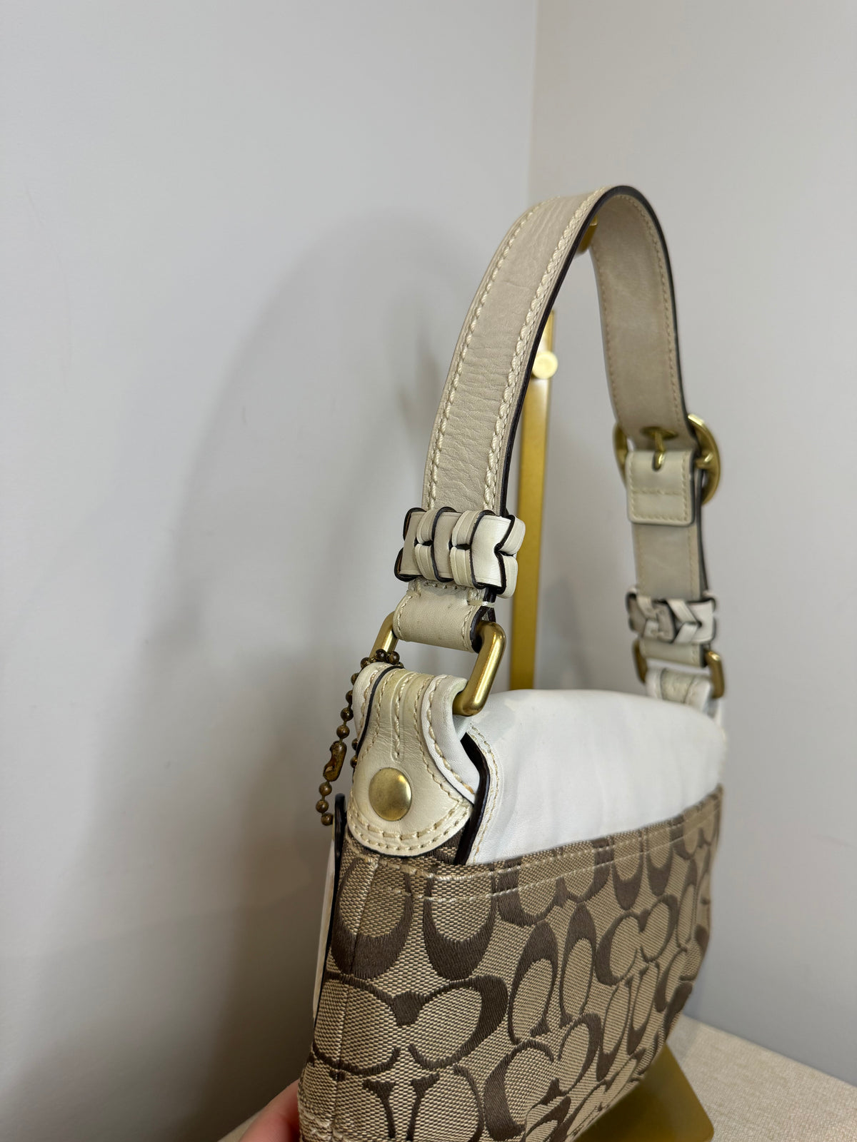 Pre-owned Coach Bleeker SoHo White buckle shoulder bag 2007
