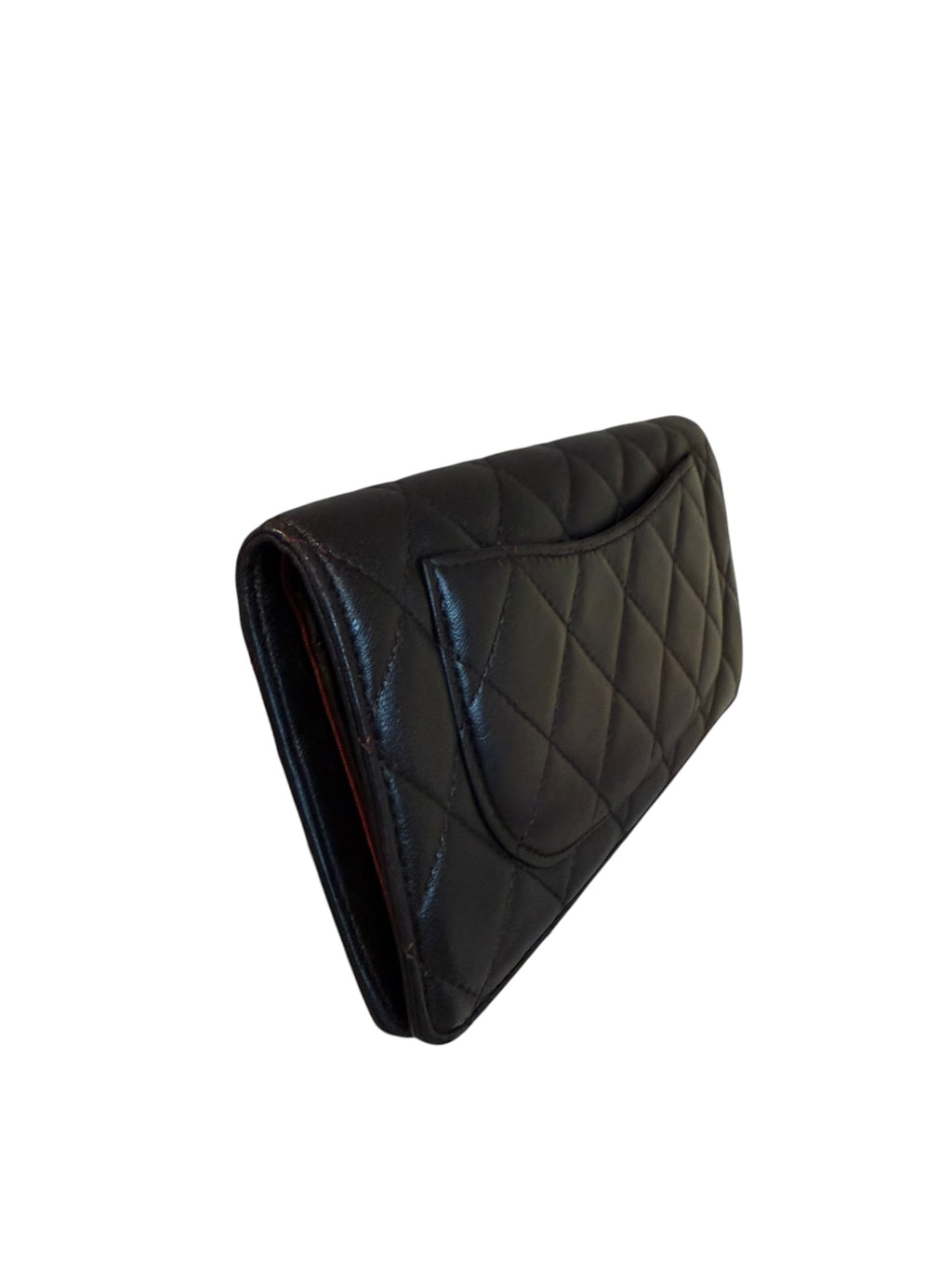 Pre-owned Chanel Lambskin Leather Quilted Long Wallet