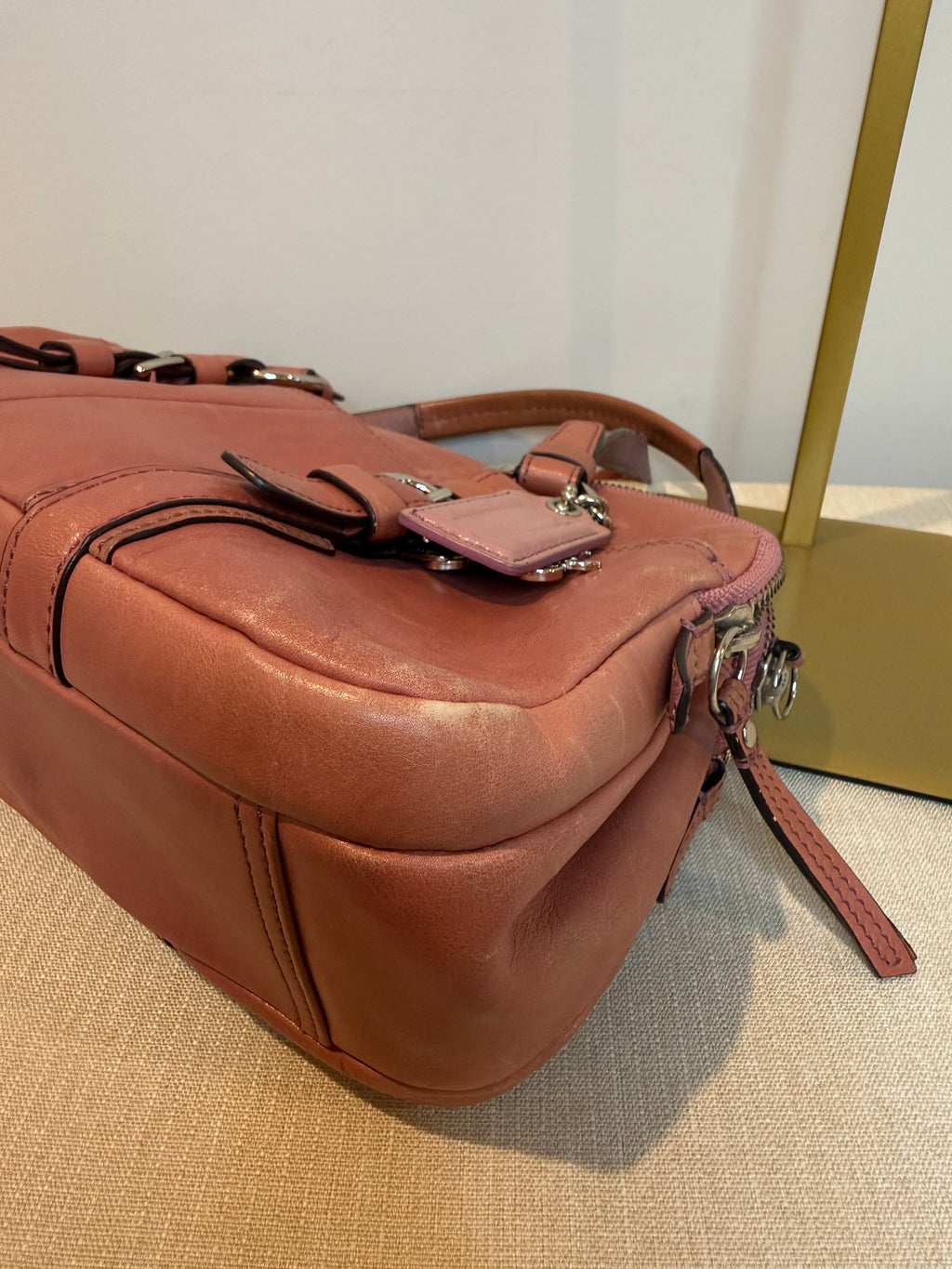 Pre-owned Coach Leather Bonnie Satchel Salmon Pink 2008