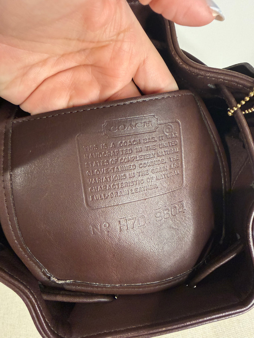 Pre-owned Coach leather brown bucket drawstring bag vintage 1990s