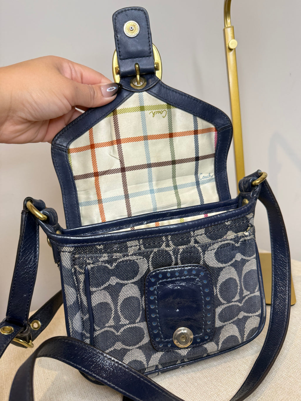 Pre-owned Coach Denim Bleeker Crossbody Bag 2008