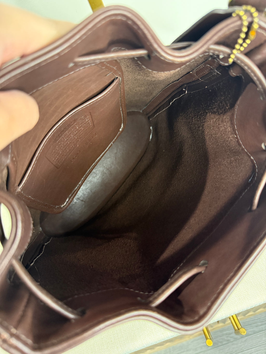 Pre-owned Coach leather brown bucket drawstring bag vintage 1990s
