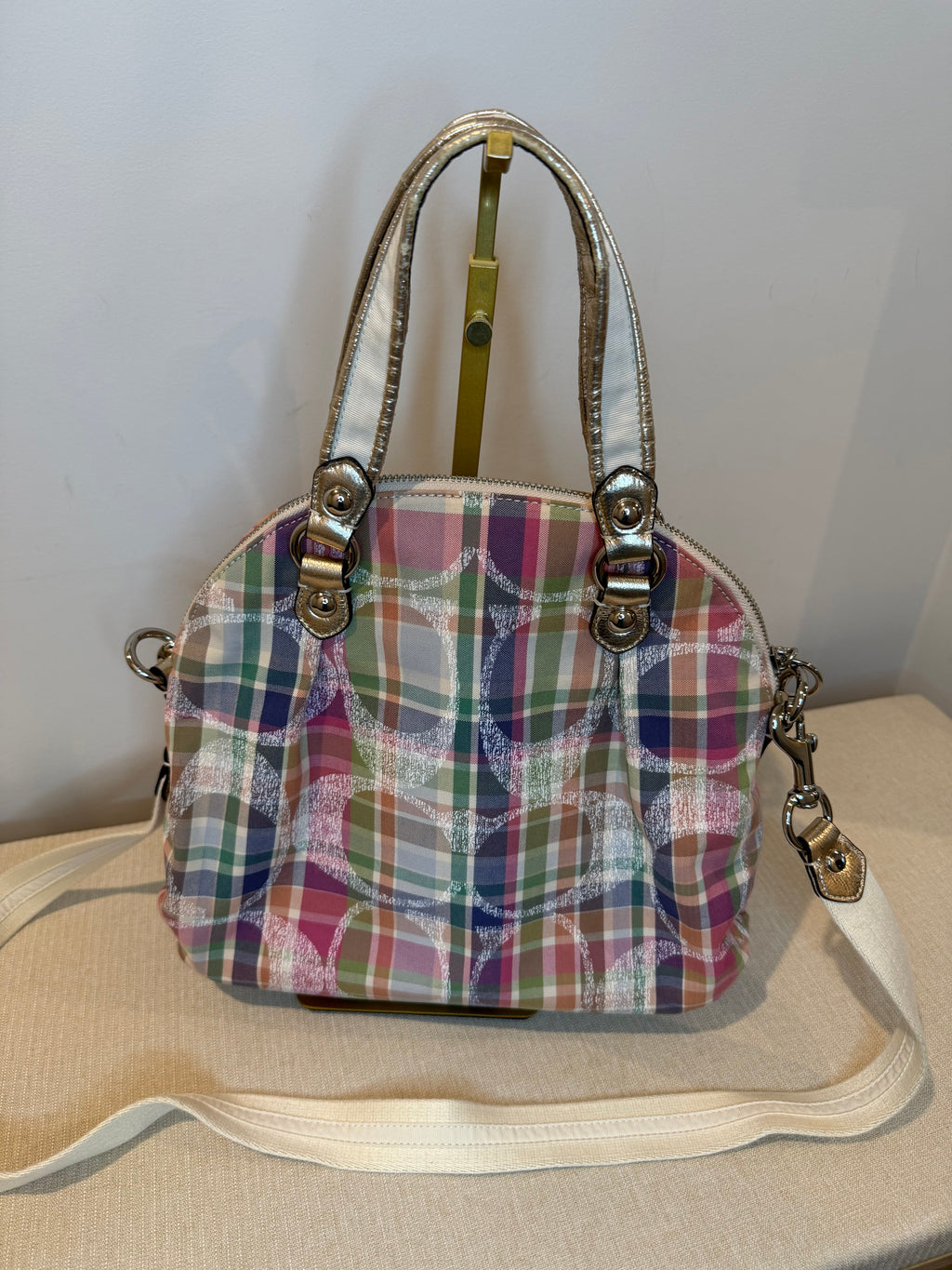 Pre-owned Coach canvas Poppy Daisy Madras 2 Way Bag 2011
