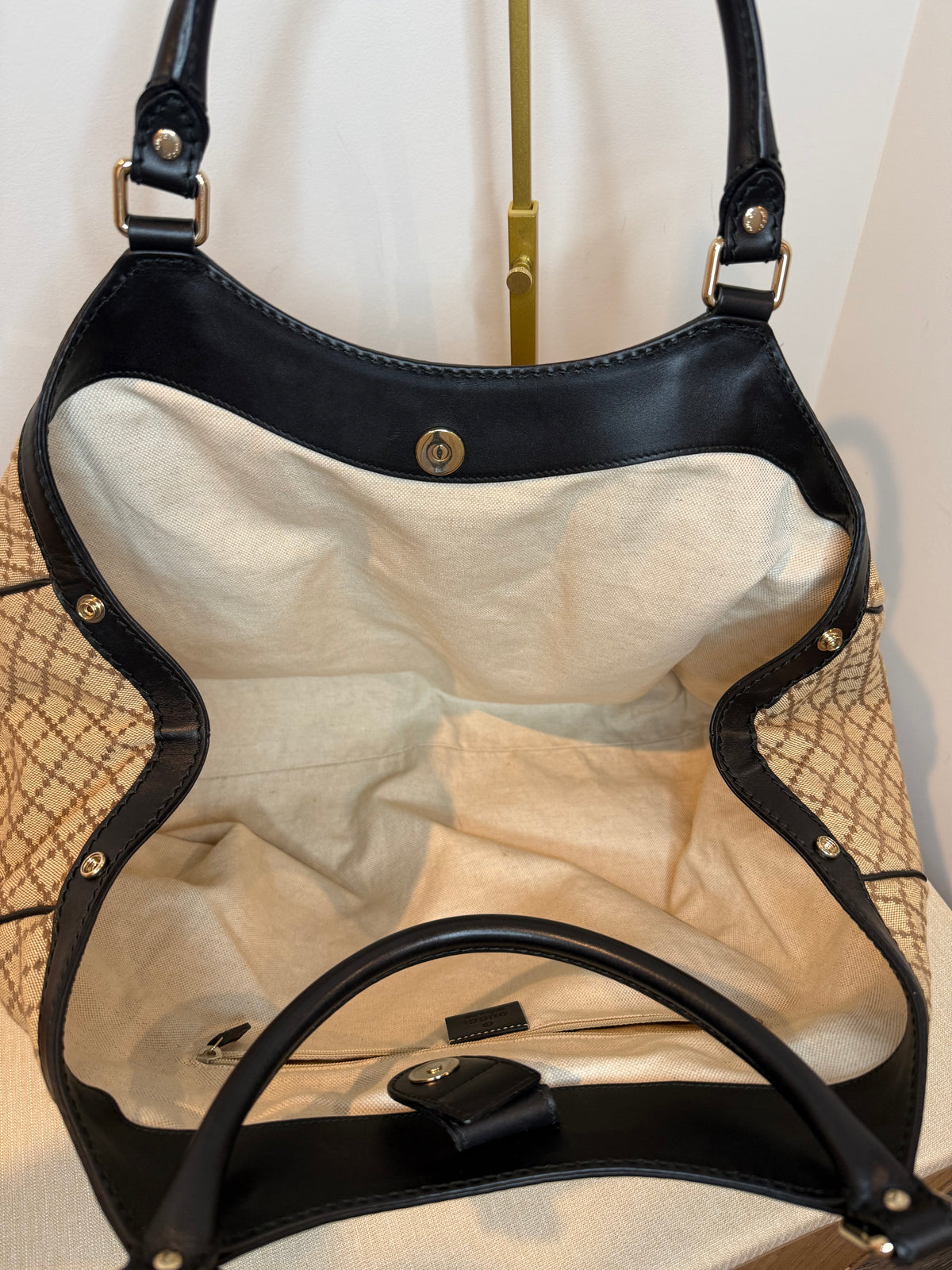 Pre-owned Gucci canvas Diamanté sukey large Hobo bag