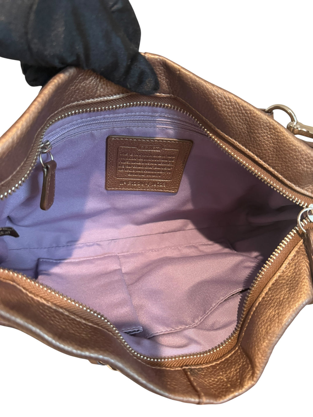 Pre-owned Coach leather bronze shoulder bag 2012