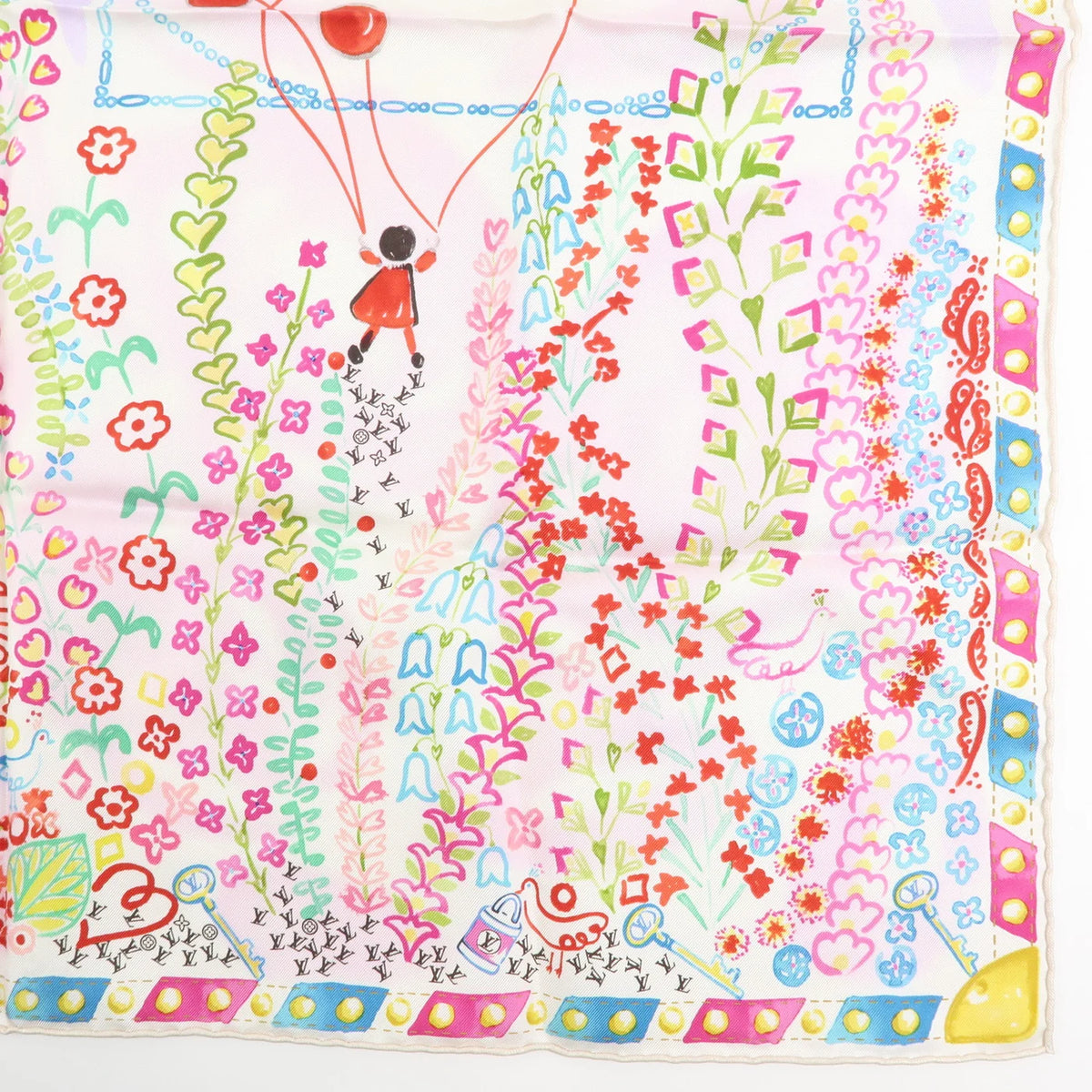 Pre-owned Louis Vuitton Silk Paris Design Large Scarf