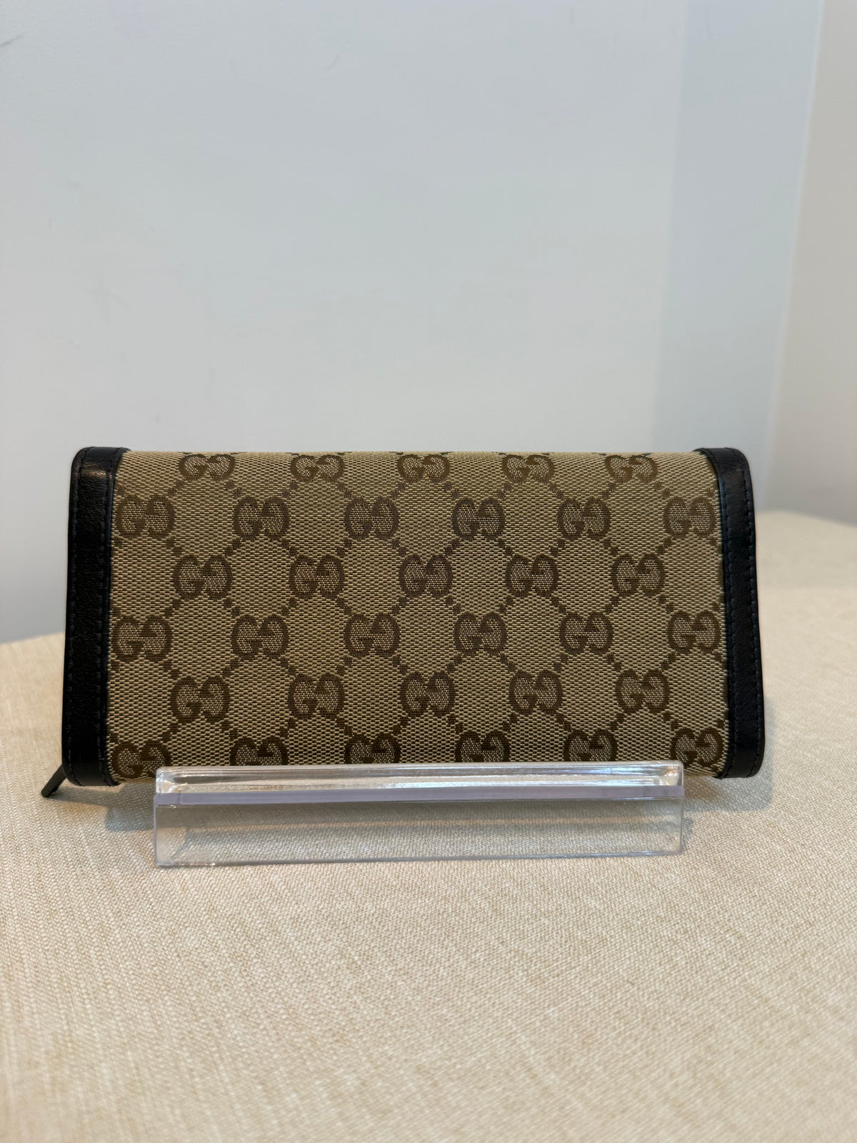 Pre-owned Gucci brown canvas sukey continental long wallet