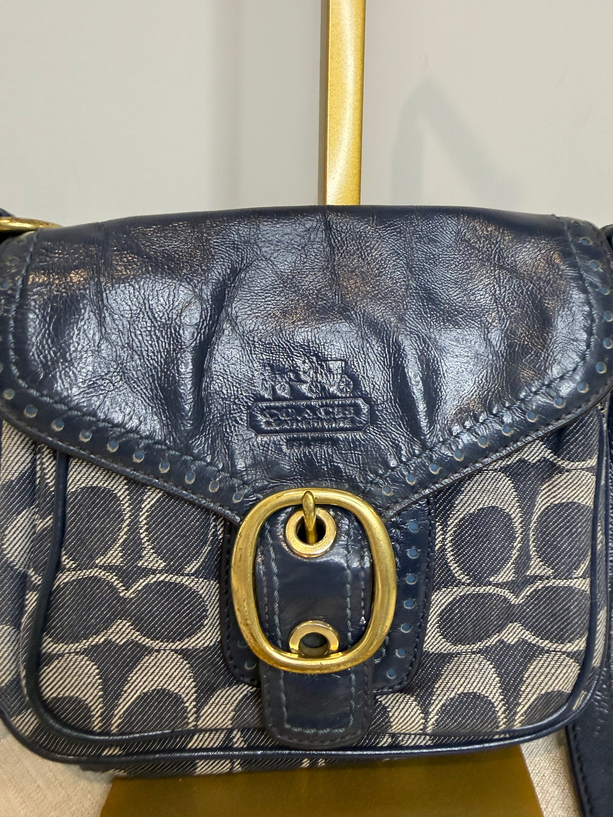 Pre-owned Coach Denim Bleeker Crossbody Bag 2008