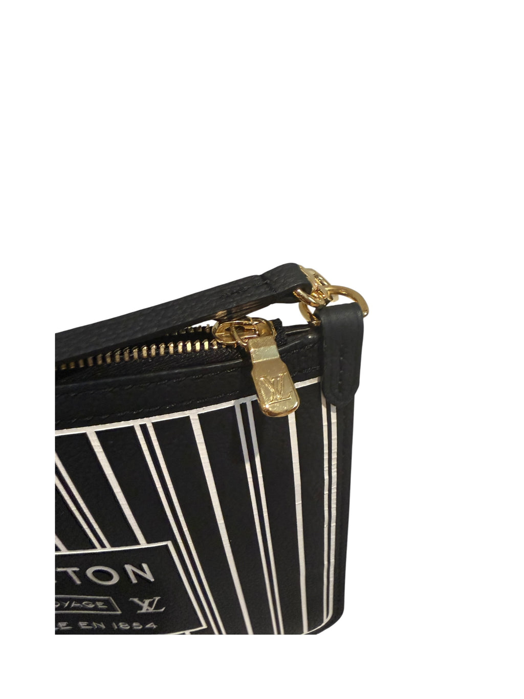 Pre-owned Louis Vuitton Inside out pouch MM Black and white